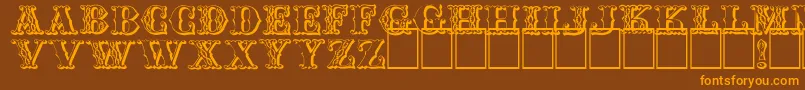 Lisätietoja Chipperb-fontista Chipperb-fontti – oranssit fontit ruskealla taustalla