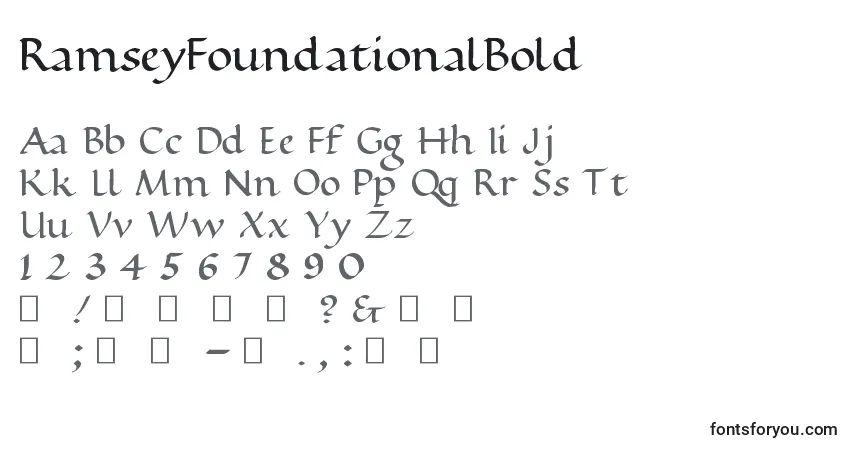 Шрифт RamseyFoundationalBold – алфавит, цифры, специальные символы