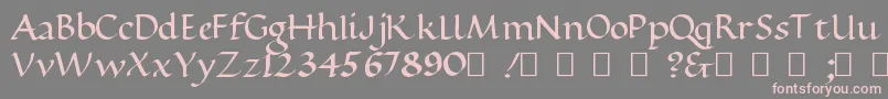 Weitere Informationen zur RamseyFoundationalBold-Schriftart RamseyFoundationalBold-Schriftart – Rosa Schriften auf grauem Hintergrund