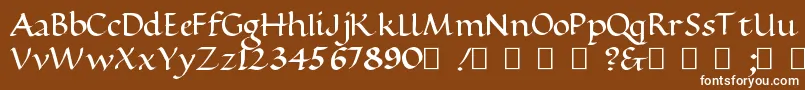 フォントRamseyFoundationalBold – 茶色の背景に白い文字