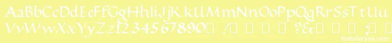 フォントRamseyFoundationalBold – 黄色い背景に白い文字
