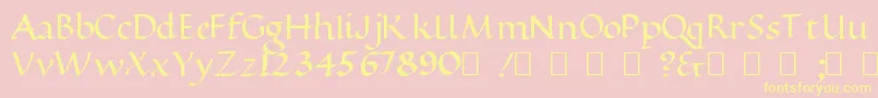 Police RamseyFoundationalBold – polices jaunes sur fond rose
