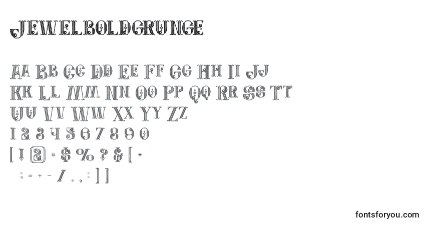 Jewelboldgrunge (66951)フォント–アルファベット、数字、特殊文字
