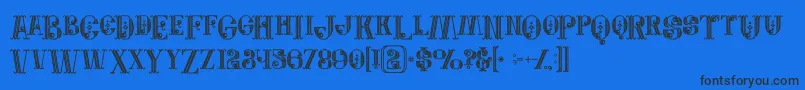 Jewelboldgrunge-Schriftart – Schwarze Schriften auf blauem Hintergrund