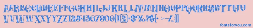 Jewelboldgrunge Font – Blue Fonts on Pink Background