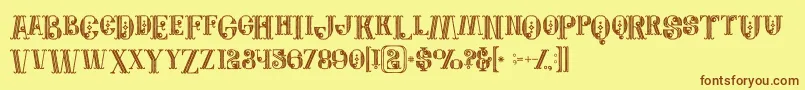 Jewelboldgrunge Font – Brown Fonts on Yellow Background