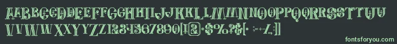 Jewelboldgrunge-fontti – vihreät fontit mustalla taustalla