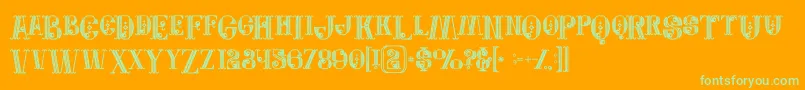 Jewelboldgrunge Font – Green Fonts on Orange Background