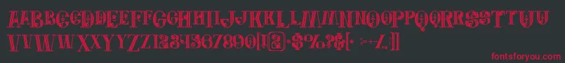 Шрифт Jewelboldgrunge – красные шрифты на чёрном фоне