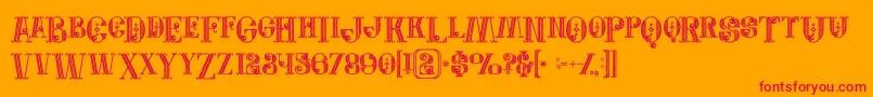 Jewelboldgrunge-Schriftart – Rote Schriften auf orangefarbenem Hintergrund