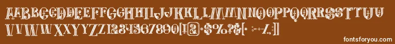 Jewelboldgrunge-fontti – valkoiset fontit ruskealla taustalla