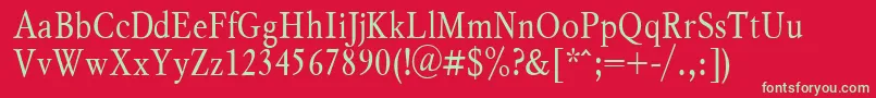 Myslnpla Font – Green Fonts on Red Background