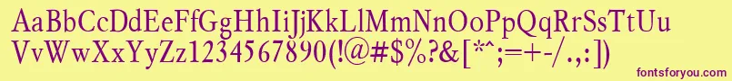 Myslnpla Font – Purple Fonts on Yellow Background