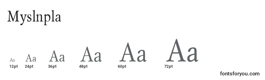 Размеры шрифта Myslnpla