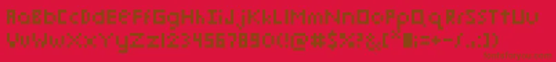 PixelmixMicro Font – Brown Fonts on Red Background