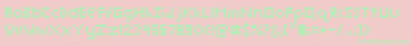 PixelmixMicro Font – Green Fonts on Pink Background