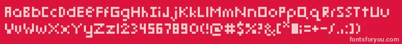 フォントPixelmixMicro – 赤い背景にピンクのフォント