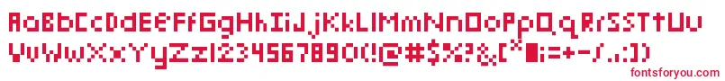 PixelmixMicro Font – Red Fonts on White Background