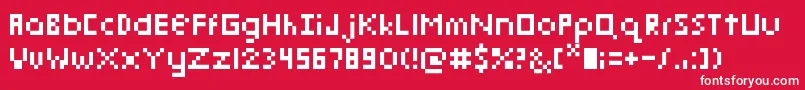 Czcionka PixelmixMicro – białe czcionki na czerwonym tle