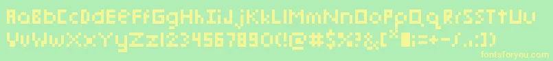 fuente PixelmixMicro – Fuentes Amarillas Sobre Fondo Verde