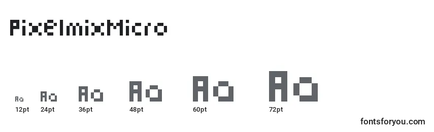 Размеры шрифта PixelmixMicro