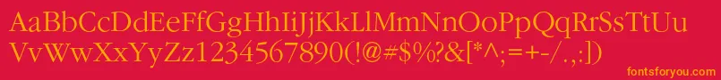 Agsaturdayc Font – Orange Fonts on Red Background