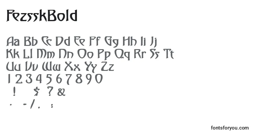 Шрифт FezsskBold – алфавит, цифры, специальные символы