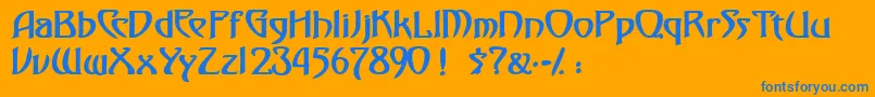 FezsskBold Font – Blue Fonts on Orange Background