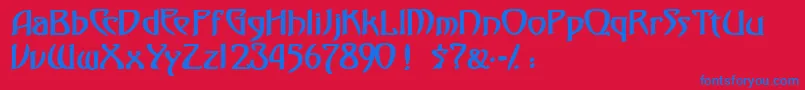 FezsskBold Font – Blue Fonts on Red Background