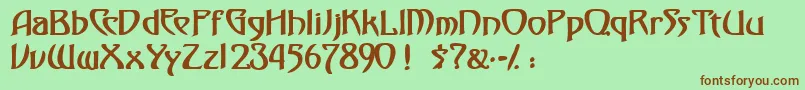 Шрифт FezsskBold – коричневые шрифты на зелёном фоне