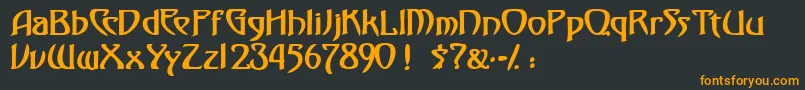 フォントFezsskBold – 黒い背景にオレンジの文字