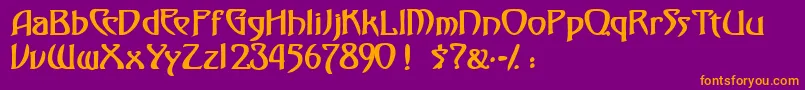 FezsskBold Font – Orange Fonts on Purple Background