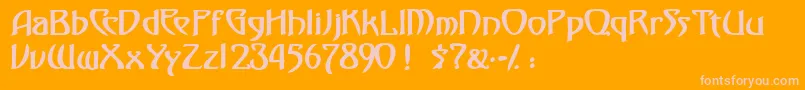 フォントFezsskBold – オレンジの背景にピンクのフォント