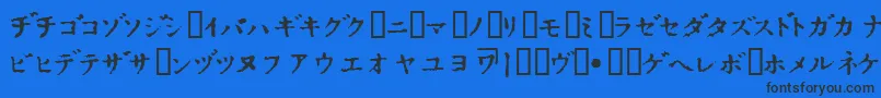 InKatakana-fontti – mustat fontit sinisellä taustalla