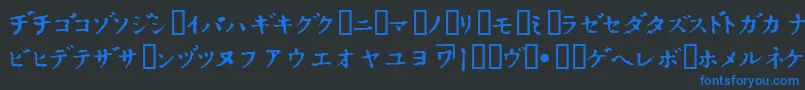Czcionka InKatakana – niebieskie czcionki na czarnym tle