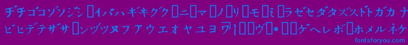 Czcionka InKatakana – niebieskie czcionki na fioletowym tle