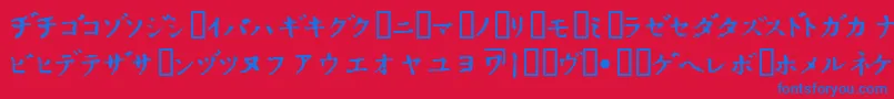 Police InKatakana – polices bleues sur fond rouge