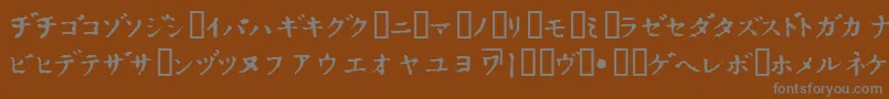 Czcionka InKatakana – szare czcionki na brązowym tle