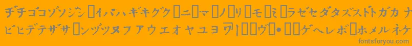 フォントInKatakana – オレンジの背景に灰色の文字