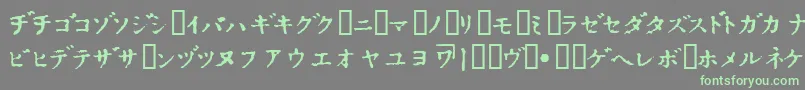 フォントInKatakana – 灰色の背景に緑のフォント