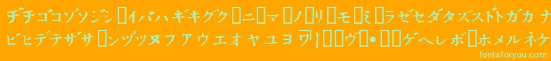 Police InKatakana – polices vertes sur fond orange