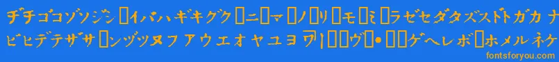 Fonte InKatakana – fontes laranjas em um fundo azul