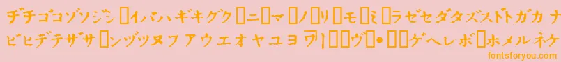 フォントInKatakana – オレンジの文字がピンクの背景にあります。