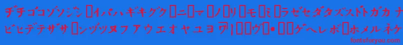 Czcionka InKatakana – czerwone czcionki na niebieskim tle