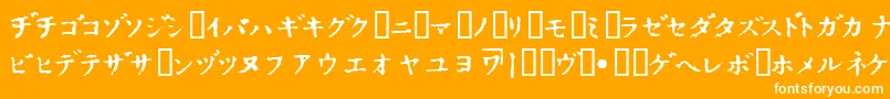 Шрифт InKatakana – белые шрифты на оранжевом фоне