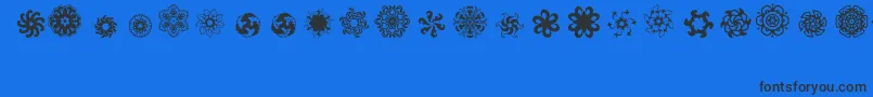 Шрифт Ladoodles5 – чёрные шрифты на синем фоне