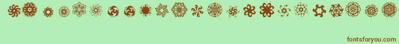 Ladoodles5 Font – Brown Fonts on Green Background