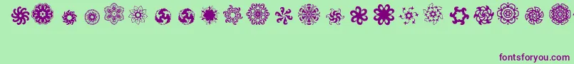 Ladoodles5 Font – Purple Fonts on Green Background