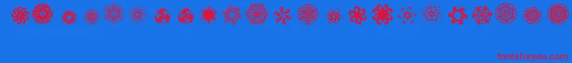 Ladoodles5 Font – Red Fonts on Blue Background