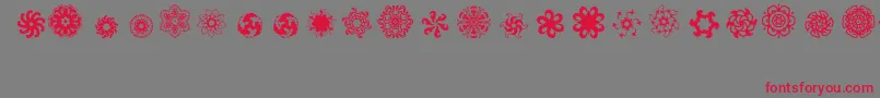 フォントLadoodles5 – 赤い文字の灰色の背景